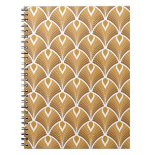 Caderno Espiral Deco de arte clássica: padrão geométrico.