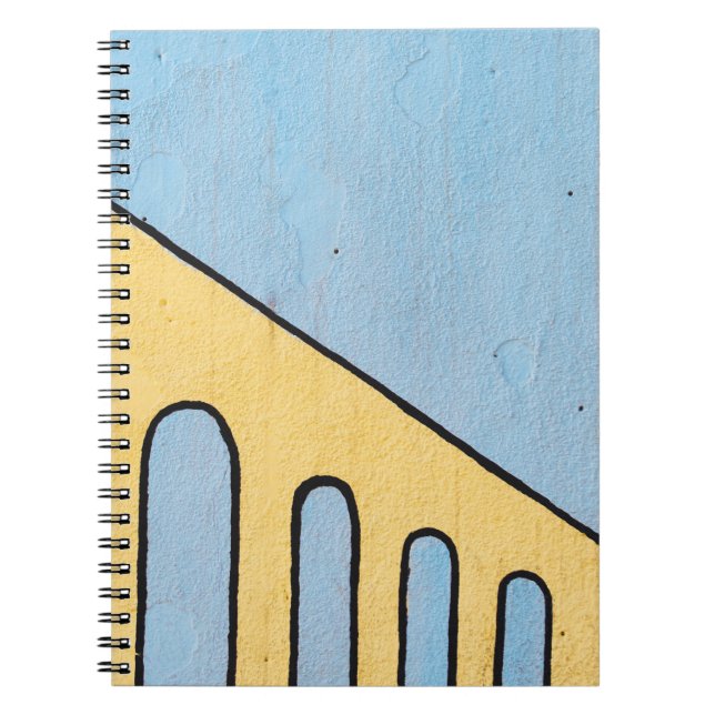Caderno Espiral Décor de parede amarela e azul (Frente)
