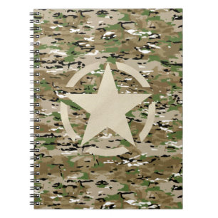 Caderno Espiral Decoração da Camouflagem de Estêncil Estelar