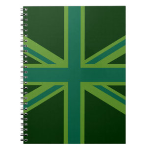 Caderno Espiral Decoração de bandeira da União Verde