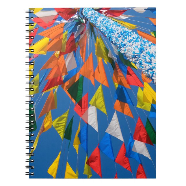 Caderno Espiral Decoração de Bandeira Triangular (Frente)