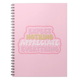 Caderno Espiral Decoração de Muro de Cotação de Gratidão