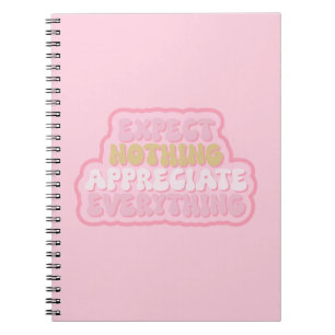 Caderno Espiral Decoração de Muro de Cotação de Gratidão