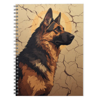 Caderno Espiral 🐕 Decoração de Pastor Alemão para Donos de Cachor
