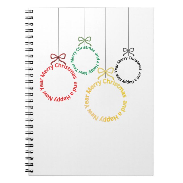 Caderno Espiral Decoração de Texto de Natal (Frente)