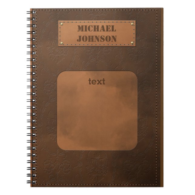 Caderno Espiral Decoração do couro (Frente)