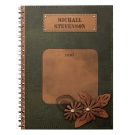 Caderno Espiral Decoração do couro