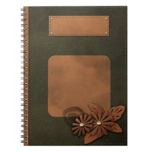 Caderno Espiral Decoração do couro