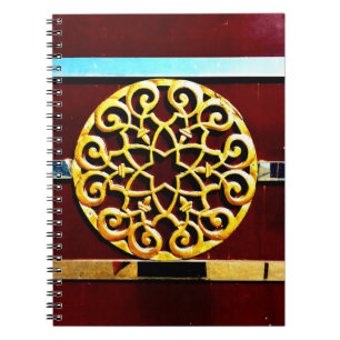 Caderno Espiral Decoração Dourada