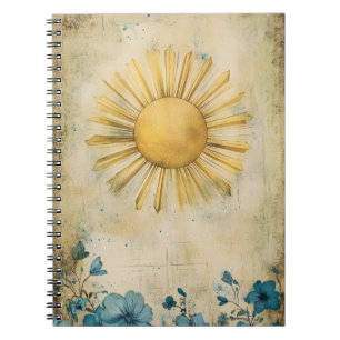 Caderno Espiral decoração mural do tipo Sunburst. 