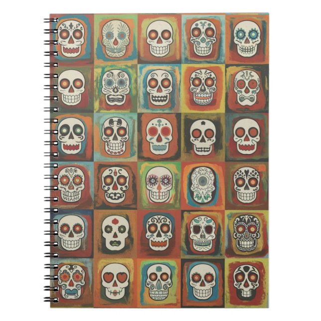 Caderno Espiral Decorative paint Skull Collection Mexican Folk (Frente)