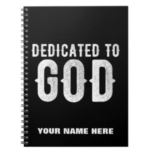 CADERNO ESPIRAL DEDICADO A DEUS TEXTO BRANCO PERSONALIZÁVEL LEGAL