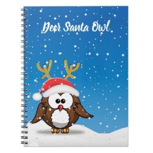 Caderno Espiral Deer Papai noel Owl