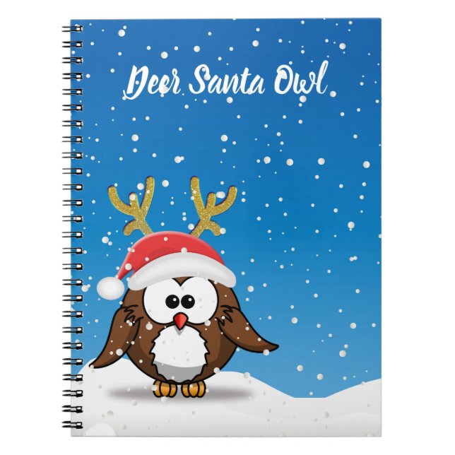 Caderno Espiral Deer Papai noel Owl (Frente)