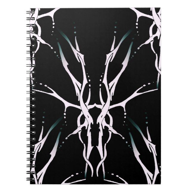 Caderno Espiral Deer Skull Tribal Design for deer Hunters white (Frente)