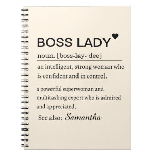 Caderno Espiral Definição de Chefe Senhora Personalizada