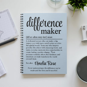 Caderno Espiral Definição de Criador de Diferença Personalizada Ob