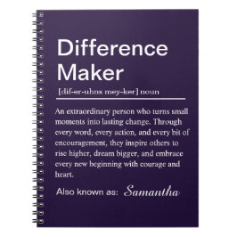 Caderno Espiral Definição de Criador de Diferenças Personalizadas