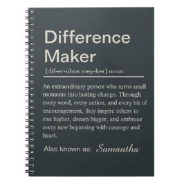 Caderno Espiral Definição de Criador de Diferenças Personalizadas