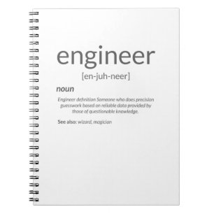 Caderno Espiral Definição de Engenheiro Principal da Faculdade d