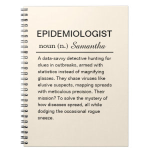 Caderno Espiral Definição de Epidemiologista Personalizada e Diver