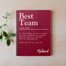Caderno Espiral Definição de Melhor Equipe Personalizada Escritóri