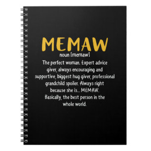 Caderno Espiral Definição de Memaw de Arte-Mãe
