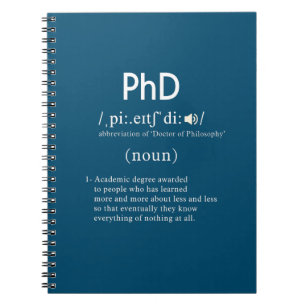 Caderno Espiral definição de phd engraçada