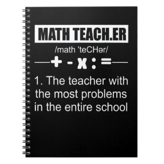 Caderno Espiral Definição de Professor de Matemática Problemas Esc