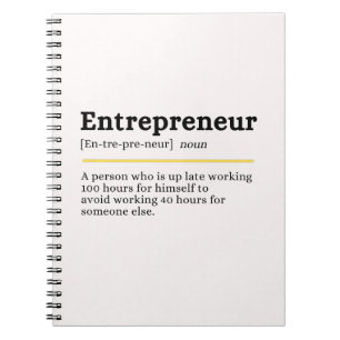 Caderno Espiral Definição de Substantivo Empreendedor Motivacional