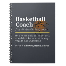 Caderno Espiral Definição de treinador de basquetebol