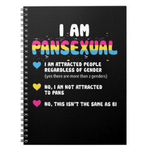 Caderno Espiral Definição Pansexual - Orgulho gay engraçado LGB