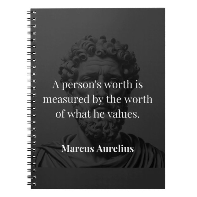 Caderno Espiral Definindo Valor: Marcus Aurelius em Valores (Frente)