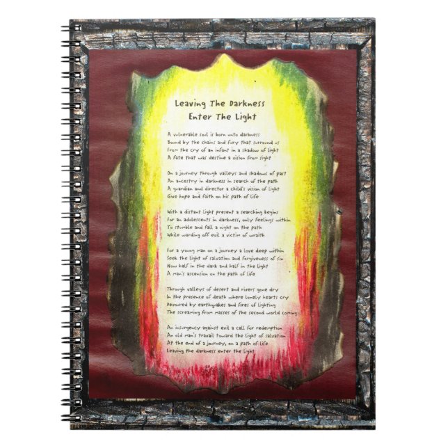Caderno Espiral Deixando A Escuridão, Entre Na Luz (Frente)