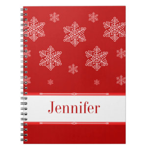 Caderno Espiral Deixe-o nevar no notebook, vermelho