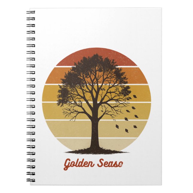 Caderno Espiral Deixe os Tempos da Abóbora Rolar Design de Outono (Frente)