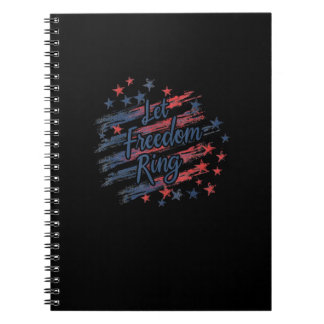 Caderno Espiral Deixem o anel da liberdade Patriótico 4 de julho,
