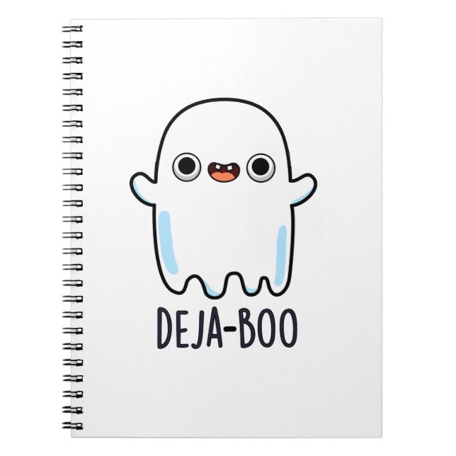 Caderno Espiral Deja Boo Cute Halloween Ghost Pun (Frente)