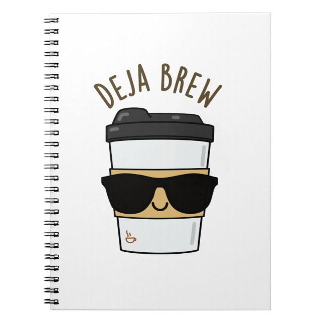 Caderno Espiral Deja Brew Piada Engraçada de Café (Frente)