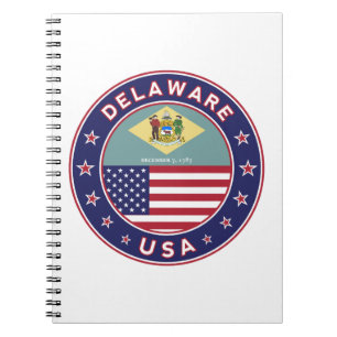 Caderno Espiral Delaware, t-shirt Delaware, adesivo Delaware