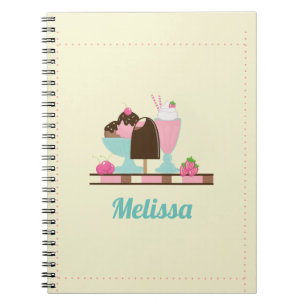 Caderno Espiral Deleites Summery do Sundae do sorvete