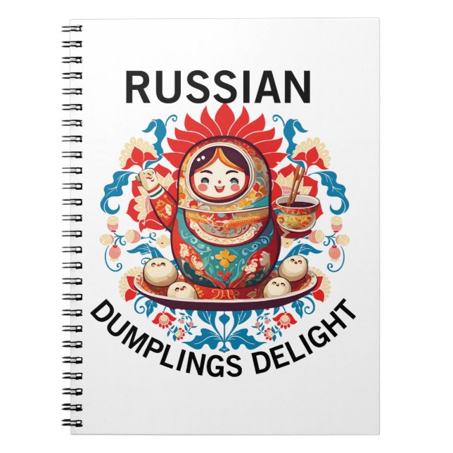 Caderno Espiral Delícia dos Dumplings Russos (Frente)