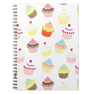 Caderno Espiral Deliciosos Cupcakes de aniversário decorados