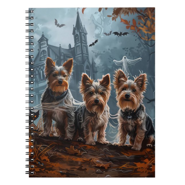 Caderno Espiral Delight Noturno de Terrier Halloween (Frente)