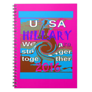 Caderno Espiral Democratas Hillary Pelo Presidente dos EUA