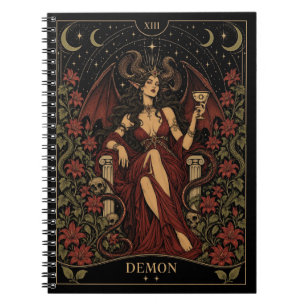 Caderno Espiral Demon, Arte do Tarot Estrelado