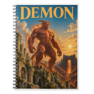 Caderno Espiral Demônio, Monstro de Fantasia Gótica