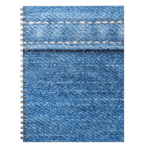 Caderno Espiral Denim Blue: Textura clássica de Jeans.