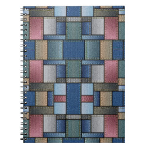 Caderno Espiral Denim Pattern