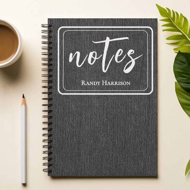 Caderno Espiral Denim Preto na Moda e Spiral Clássico Branco (Criador carregado)